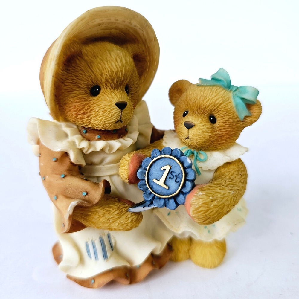 1999 Cherished Teddies Simone and Jhodi‎ Bear Figurine 1st Place Ribbon Nursery